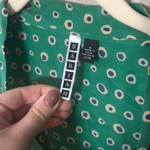 Green peasant top - Picture 3 of 4